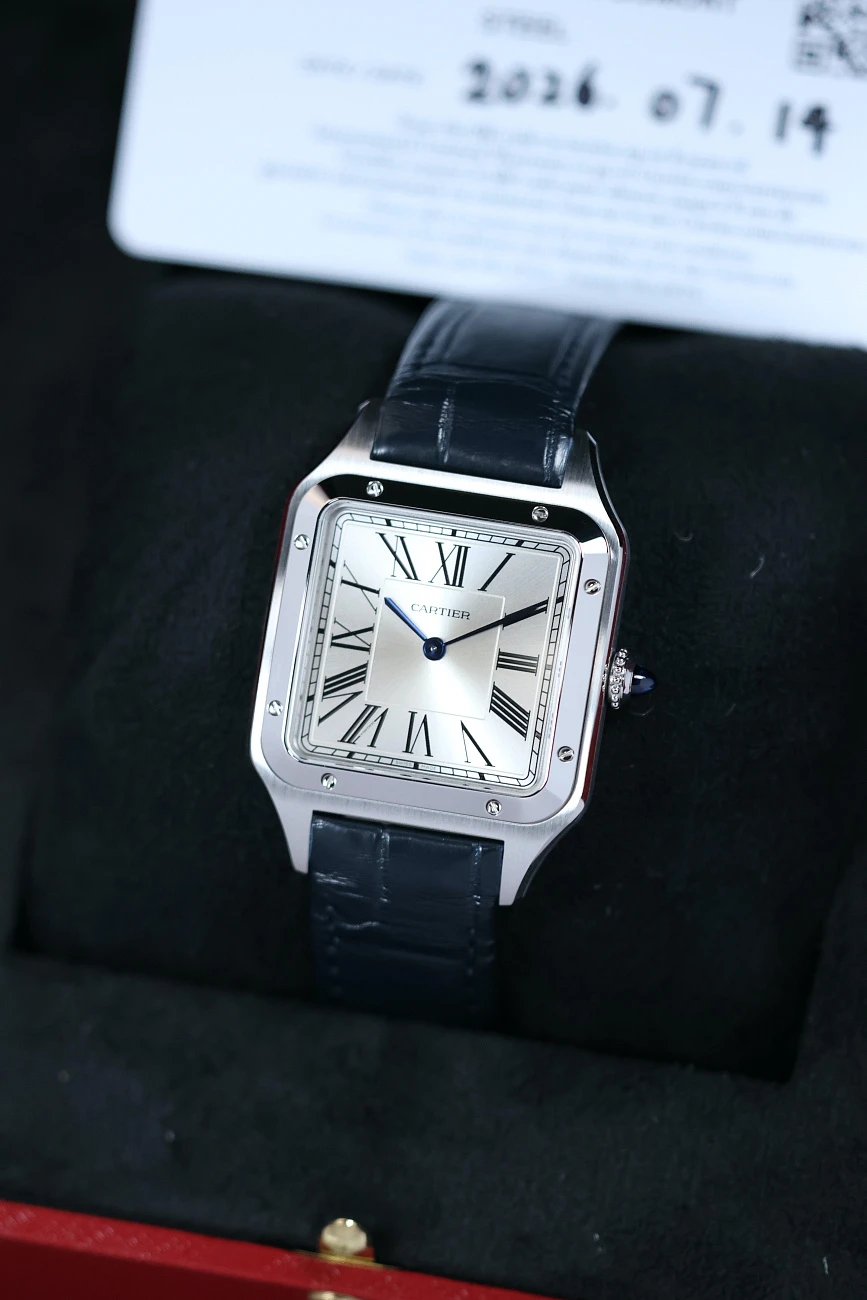 Часы Cartier  SANTOS-DUMONT STEEL QUARTZ Large model  WSSA0085