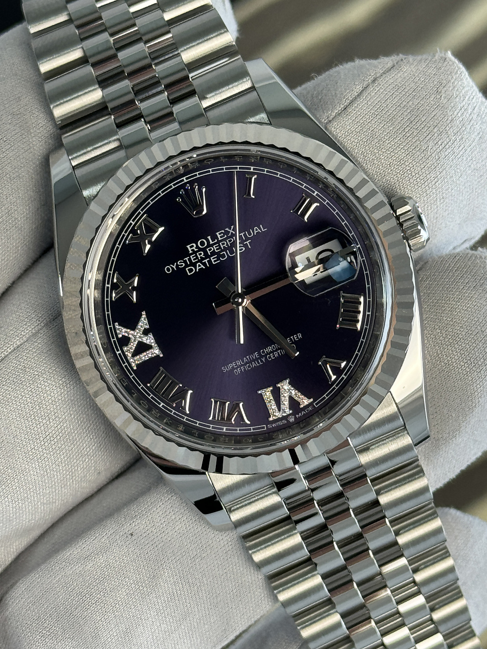 Часы Rolex  Datejust 36Mm Steel & White Gold Purple Dial  126234