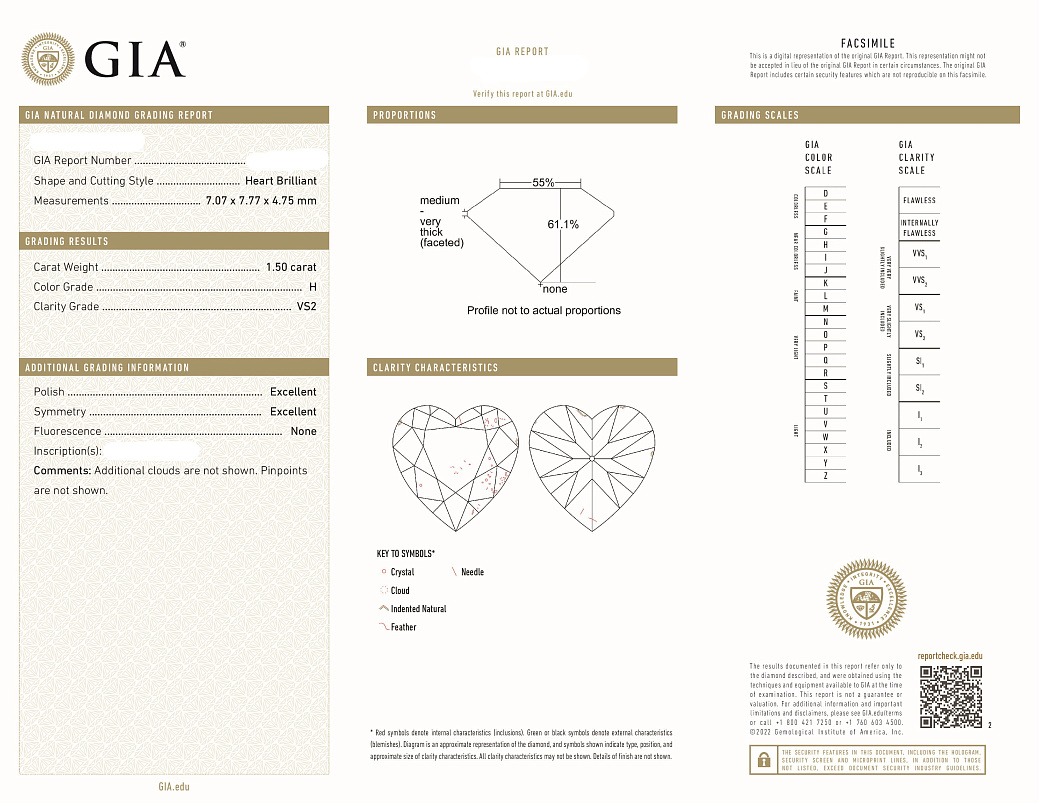 Украшение NO NAME  Серьги С Бриллиантами 1,50/1,52 Ct. H/Vs2   