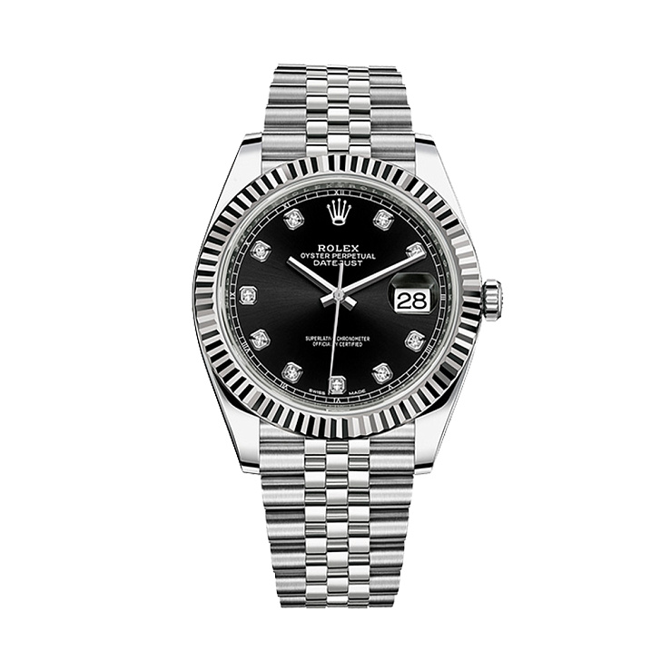 Часы Rolex  Datejust 41Mm Black Dial Diamond Index  126334