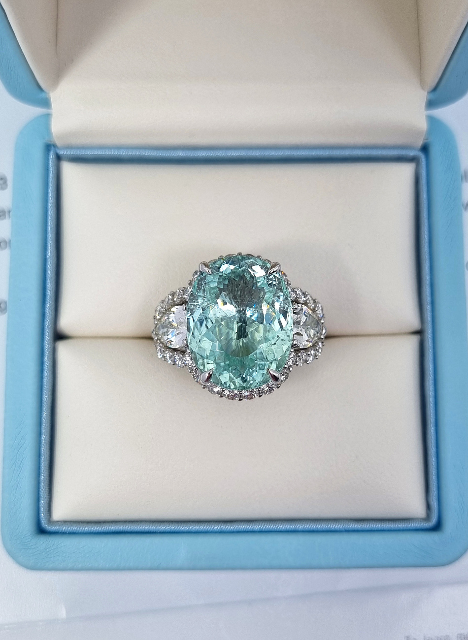 Украшение NO NAME  Кольцо С Турмалином &quot;Параиба&quot; 13,39 Ct.   