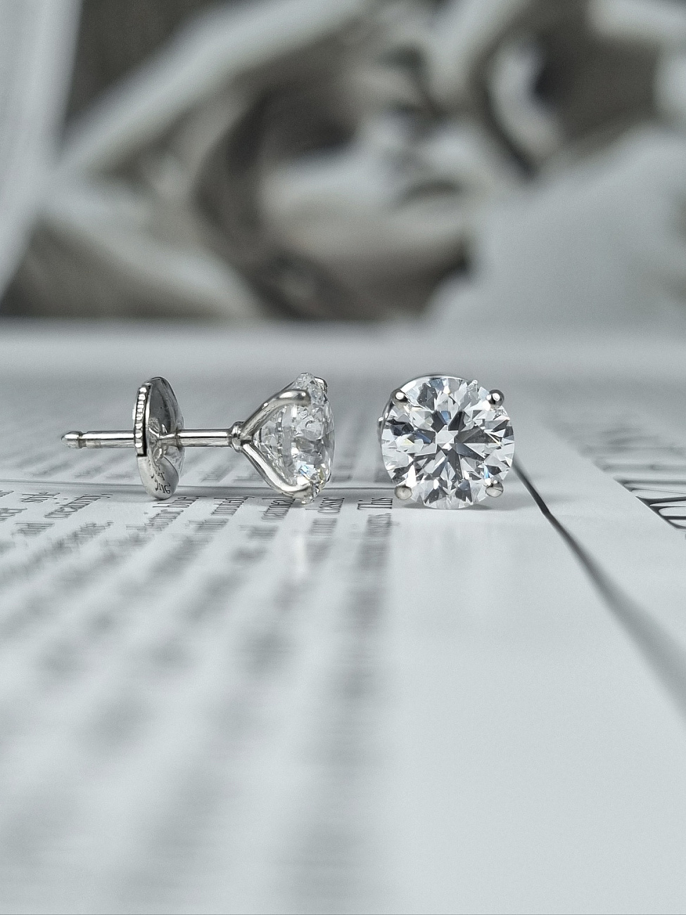 Украшение NO NAME  Серьги 1,50/1,57 Ct. D/Vvs2 (3 Excellent)   