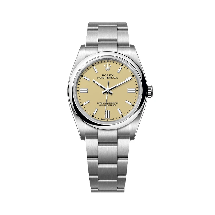 Часы Rolex  Oyster Perpetual 36Mm Biege Dial  126000