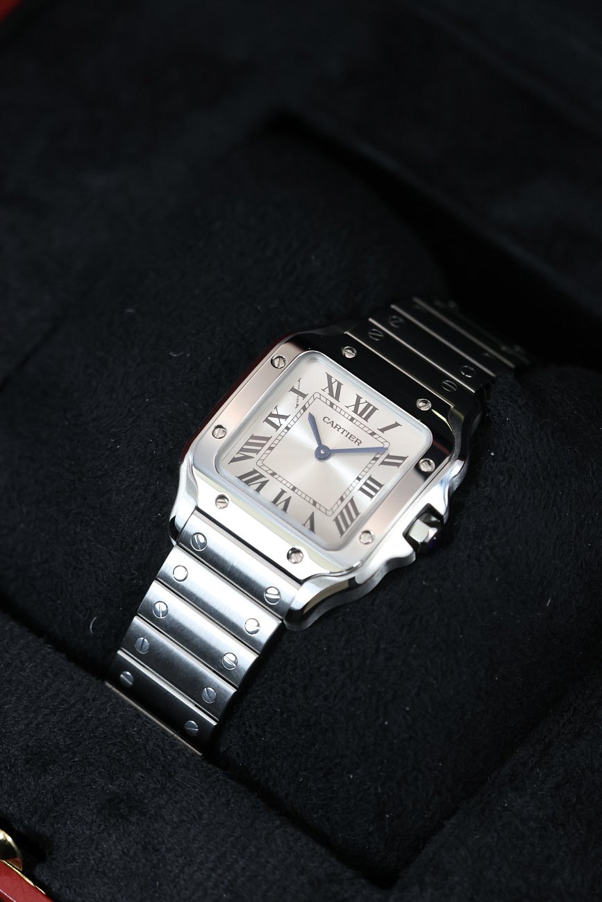 Часы Cartier  Santos De Cartier Small Model Silver Dial  WSSA0082