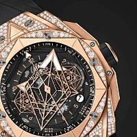 Заказать Hublot  Big Bang Unico Sang Bleu Ii King Gold Pave 45 Mm  418.OX.1108.RX.1604.MXM20