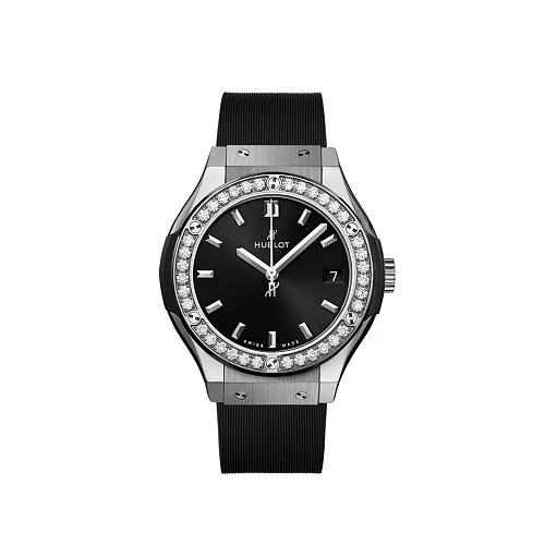 Часы Hublot  Classic Fusion Black Titanium Diamonds 33 Mm  581.NX.1470.RX.1104