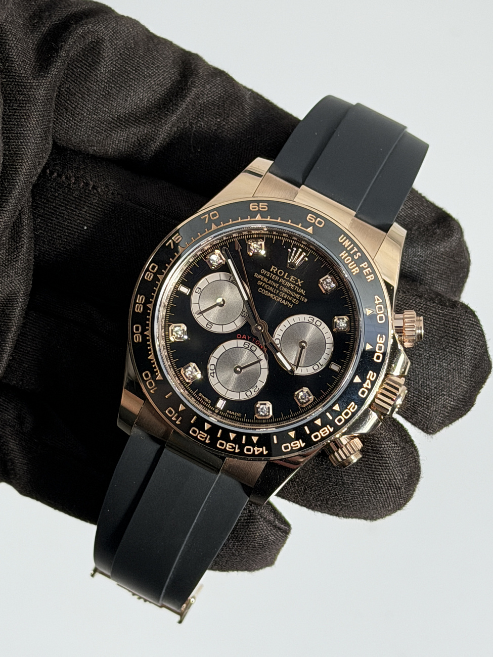 Часы Rolex  Сosmograph Daytona Oysterflex Black Dial And Diamonds  126515LN