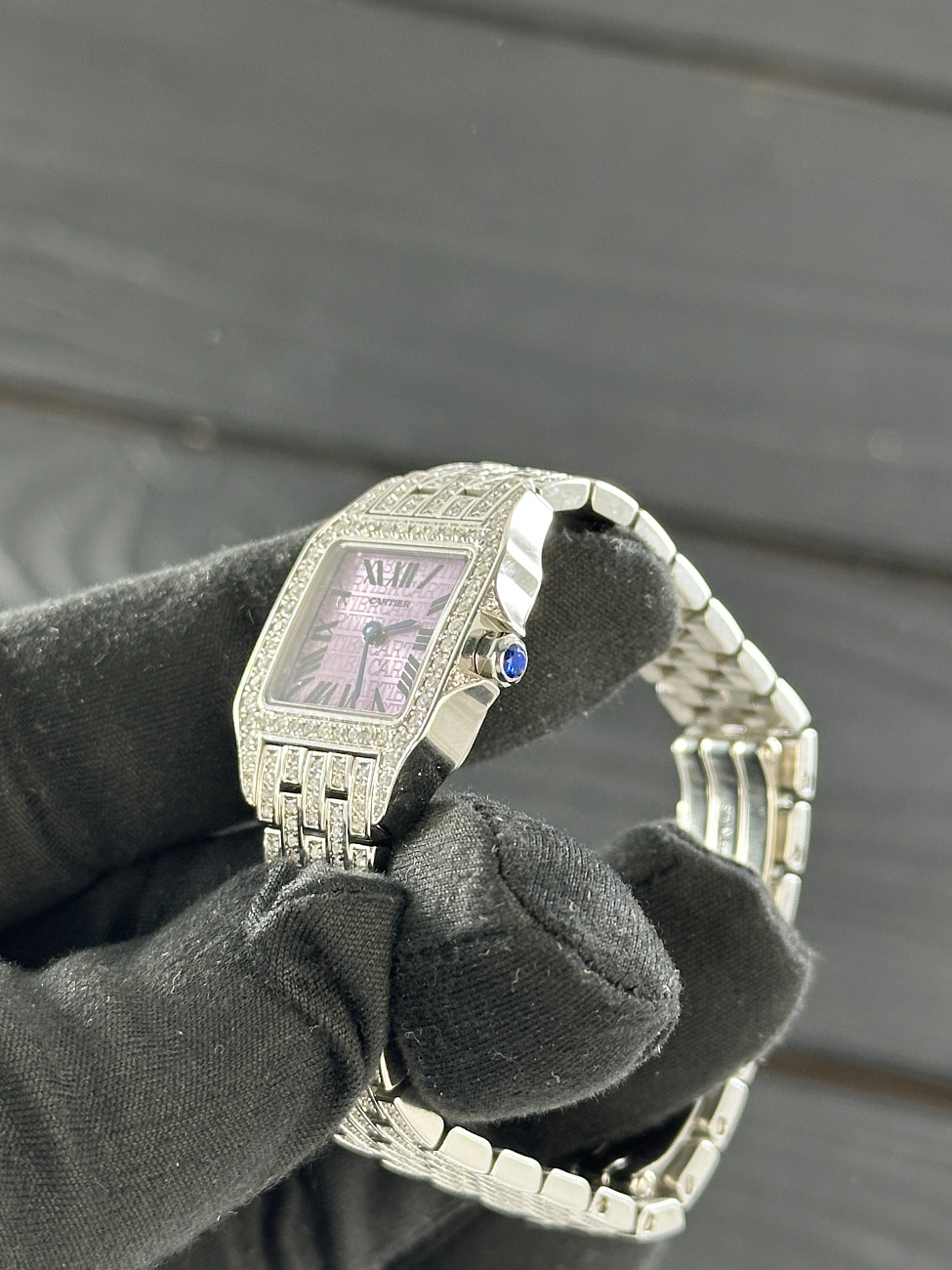 Часы Cartier  Cartier Santos Demoiselle Purple Dial Mini Ladies  W2510002