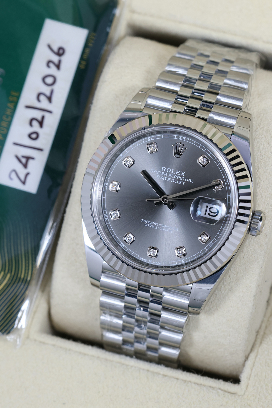 Часы Rolex  Datejust 41Mm Dark Rhodium Dial Diamonds Jubilee  126334-0006