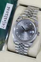 Часы Rolex  Datejust 41Mm Dark Rhodium Dial Diamonds Jubilee  126334-0006