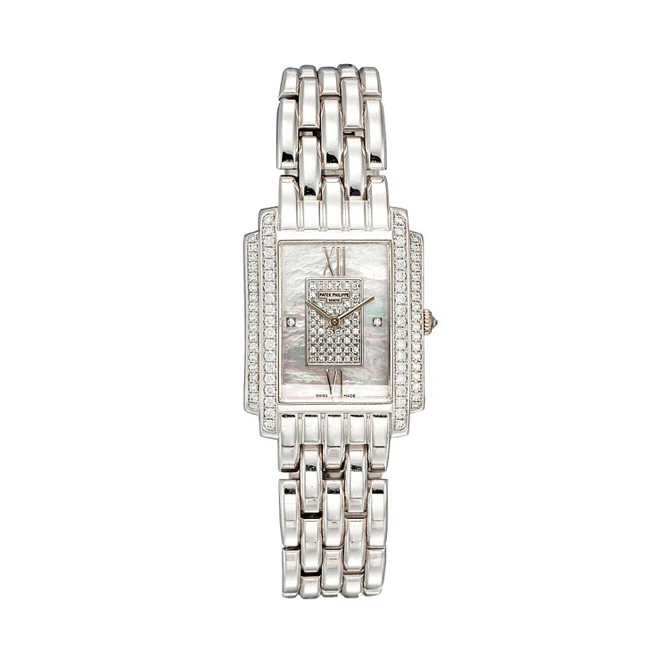Часы Patek Philippe  Gondolo Quartz White Gold &amp; Diamonds  4825/101G-001