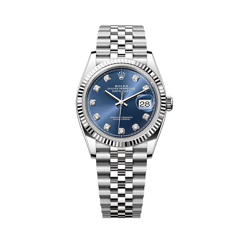 Часы Rolex  Datejust 36Mm Steel & White Gold Blue Dial Diamonds  126234