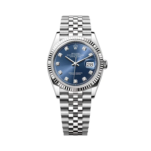 Часы Rolex  Datejust 36Mm Steel & White Gold Blue Dial Diamonds  126234