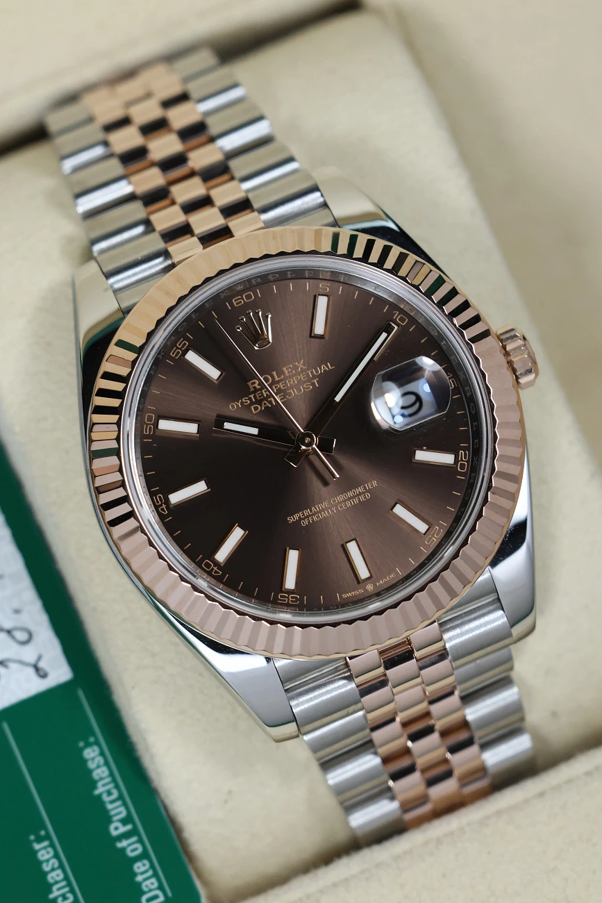 Часы Rolex  Datejust 41 mm Steel Rose Gold Chocolate Dial  126331