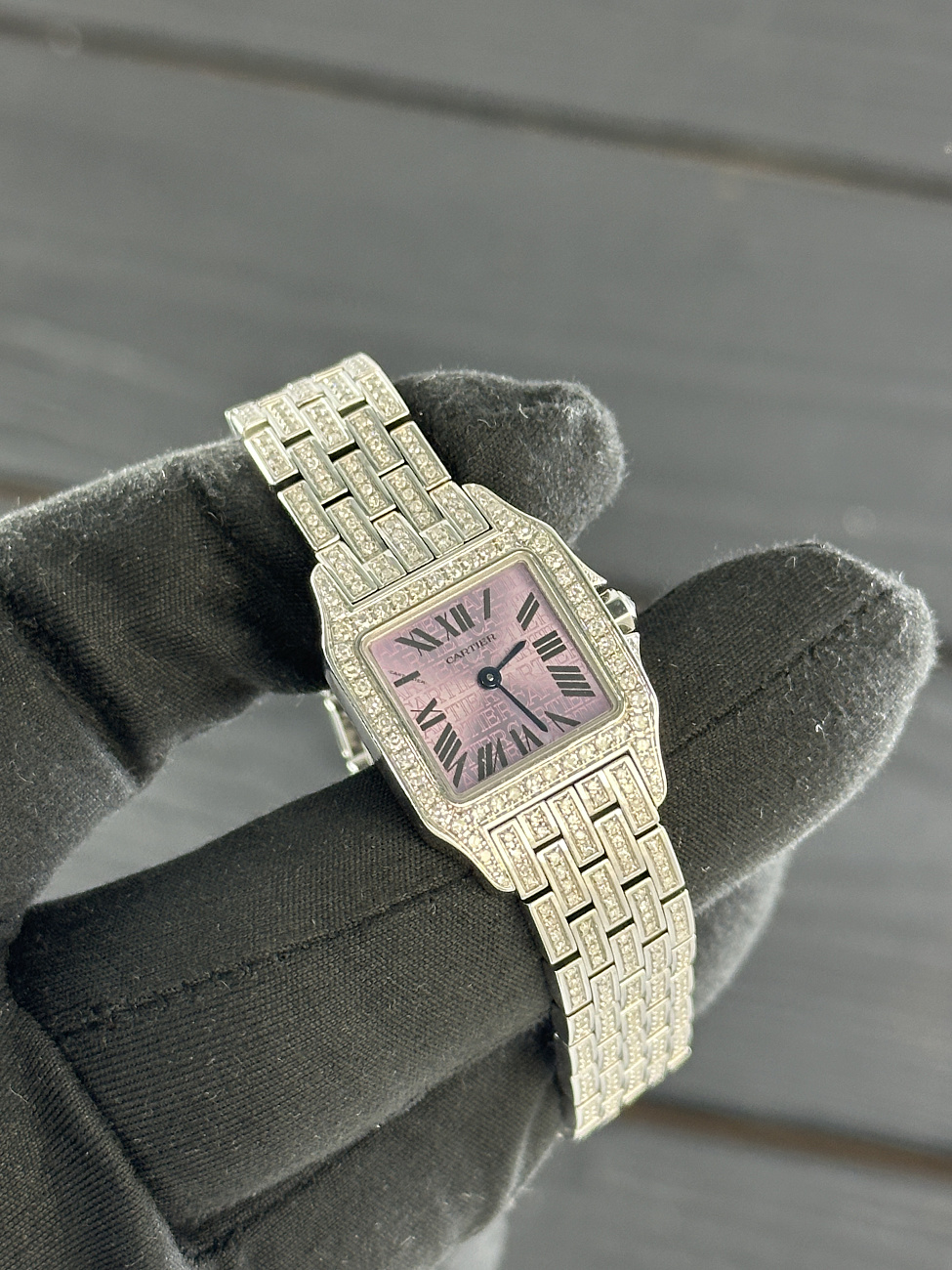 Часы Cartier  Cartier Santos Demoiselle Purple Dial Mini Ladies  W2510002