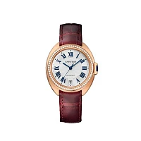 Часы Cartier  Clé De Cartier 35Mm Rose Gold &amp; Diamonds  WJCL0013