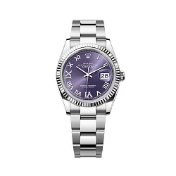 Rolex Datejust 36 mm Steel & White Gold Purple Dial Oyster