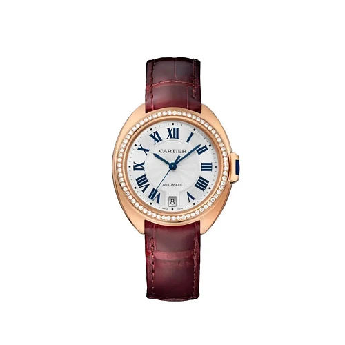 Часы Cartier  Clé De Cartier 35Mm Rose Gold & Diamonds  WJCL0013