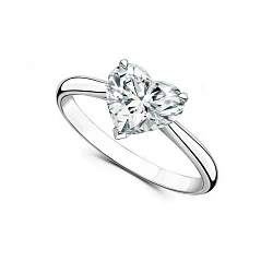 GIA Кольцо с бриллиантом 1,30 ct. I/Internally Flawless "Неаrt"