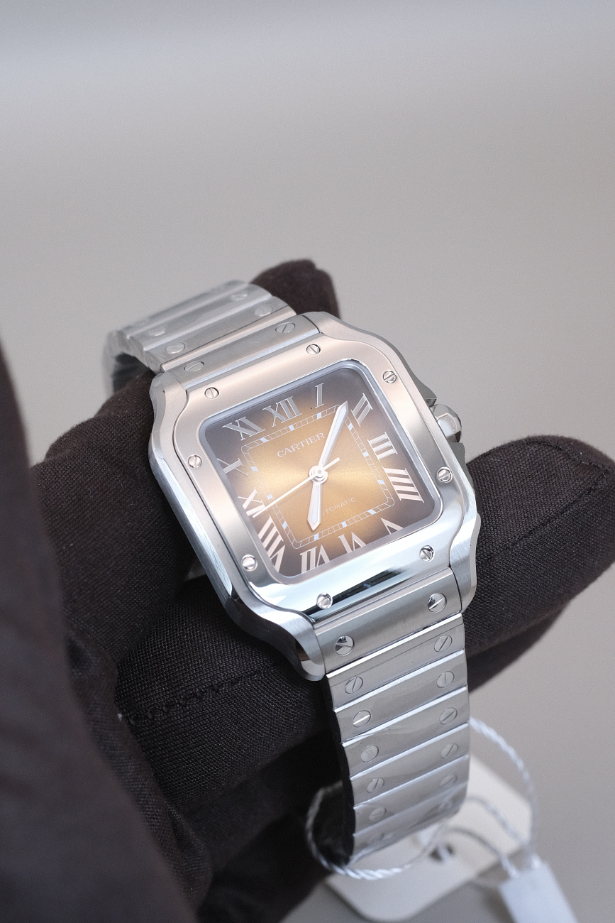 Часы Cartier  Santos De Cartier Brown Dial Medium  WSSA0065