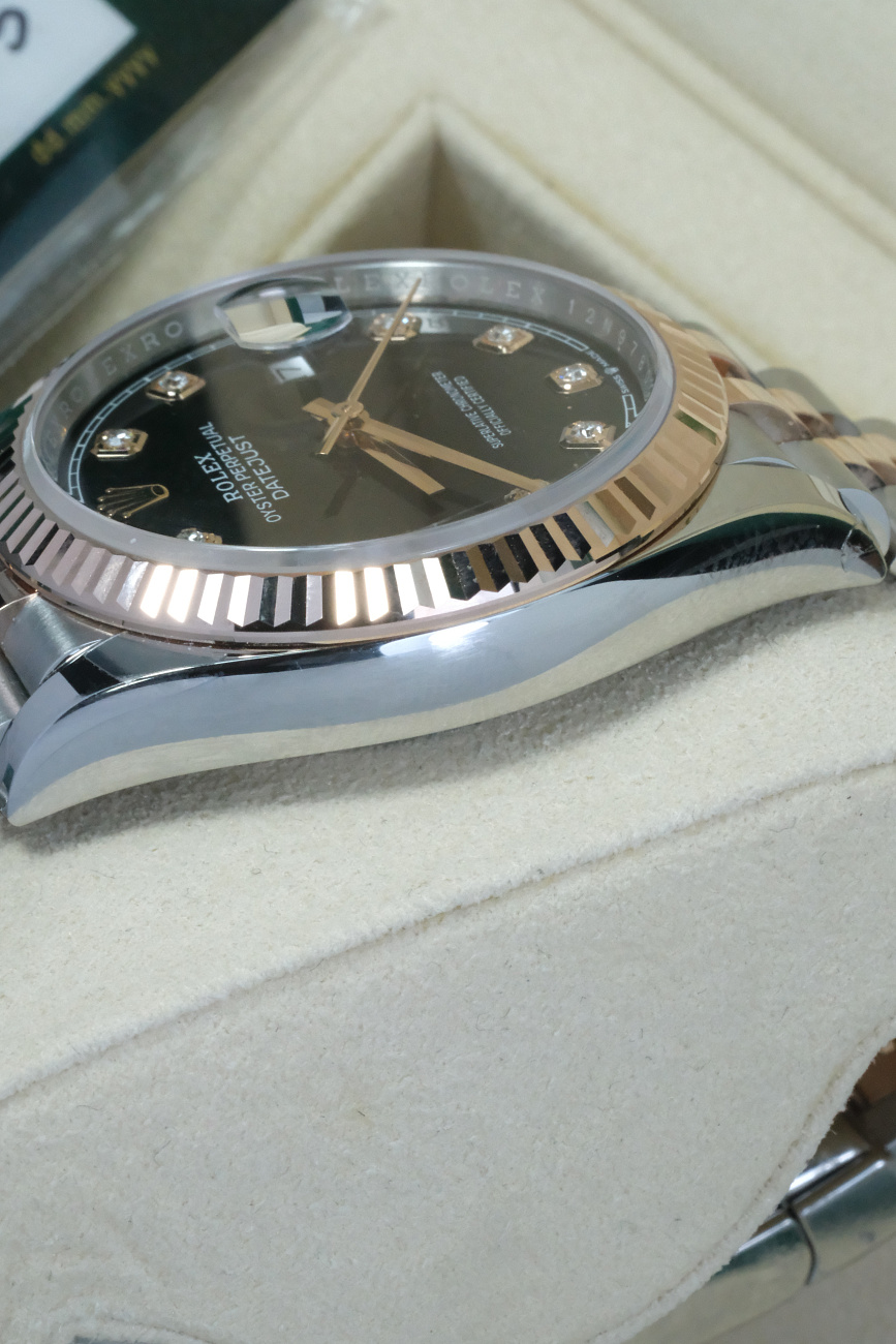 Часы Rolex  Datejust 36Mm Steel And Everose Gold Black Dial Diamonds-020  126231