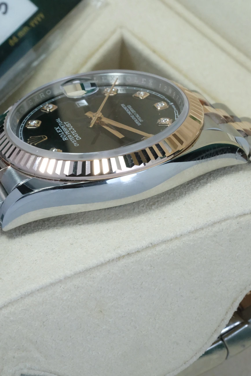 Часы Rolex  Datejust 36Mm Steel And Everose Gold Black Dial Diamonds-020  126231