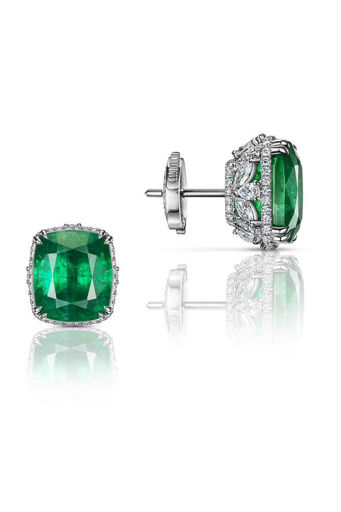 Украшение NO NAME  Серьги С Изумрудами 7,76/7,45 Ct.   