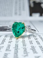 Украшение GRS GemResearch Swisslab  Кольцо с изумрудом 5,84 ct. Intense To Vivid Green (Colombia)   