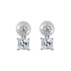 GIA Серьги с бриллиантами "Princess Cut"