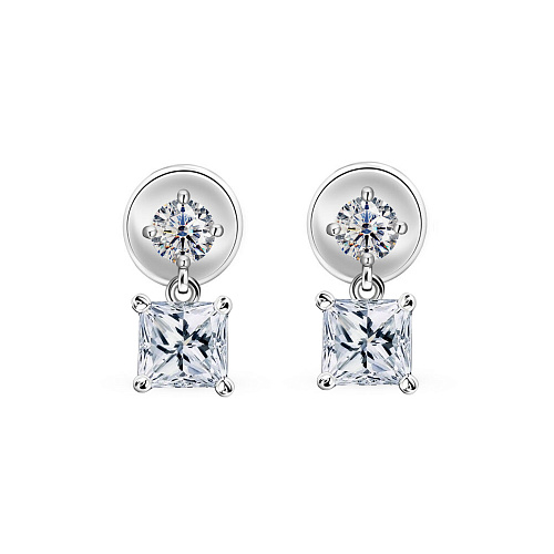 Украшение GIA  Серьги с бриллиантами "Princess Cut"   
