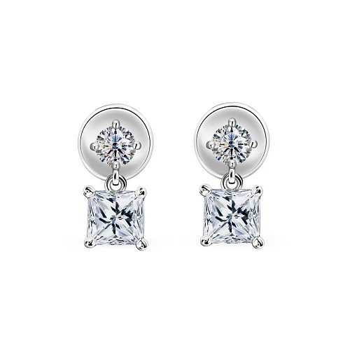Украшение GIA  Серьги с бриллиантами "Princess Cut"   