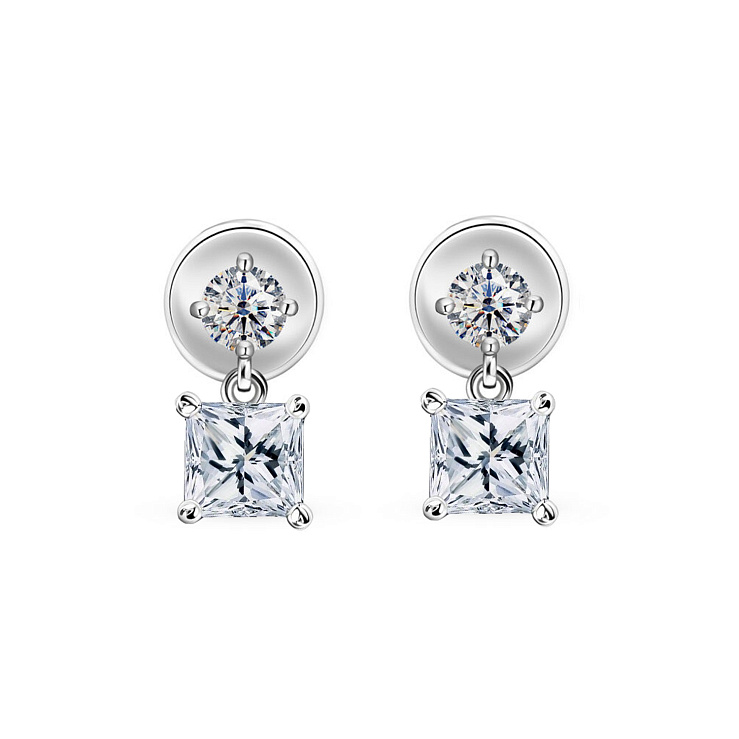 Украшение GIA  Серьги с бриллиантами "Princess Cut"   