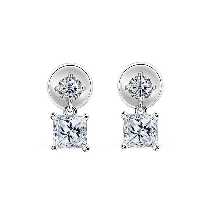 Украшение GIA  Серьги с бриллиантами "Princess Cut"   