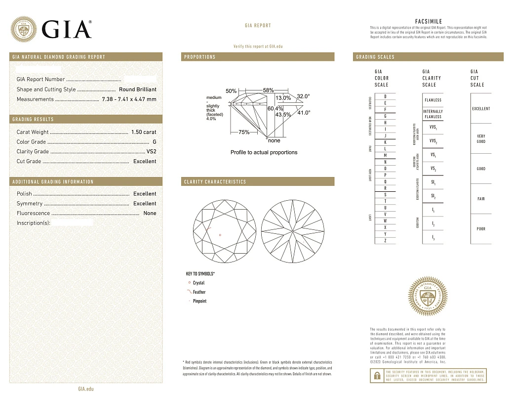 Украшение GIA  Серьги с бриллиантами 1,50/1,50 ct. G/VS2 (3 Excellent)   