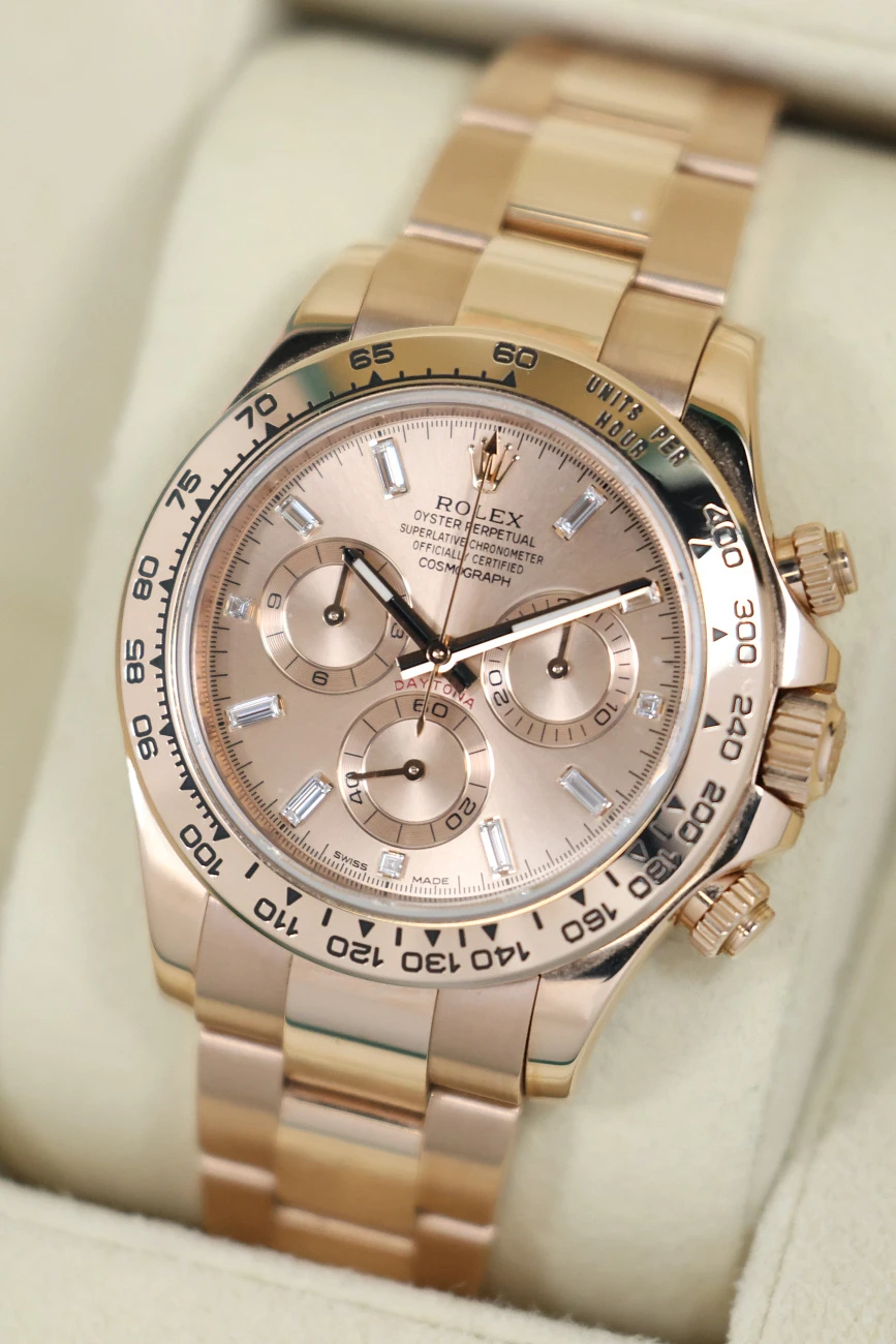 Часы Rolex  Oyster Perpetual Cosmograph Daytona Rose Gold Baguette  116505