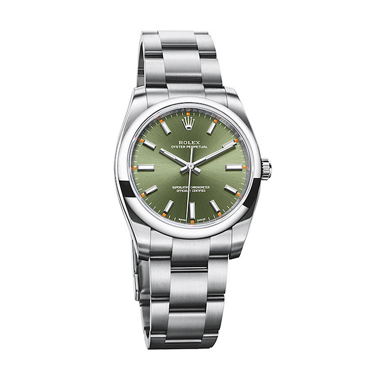 Часы Rolex  Oyster Perpetual 34Mm Olive Dial  114200 olive
