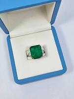 Украшение GRS GemResearch Swisslab  Кольцо с изумрудом 13,82 ct. Vivid Green   