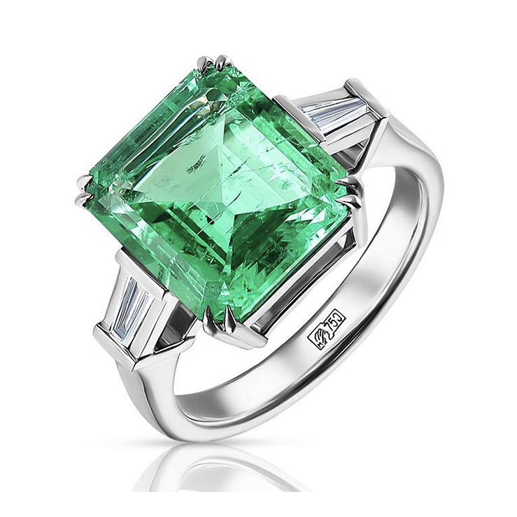 Украшение GIA  Кольцо С Изумрудом 5,36 Ct.   