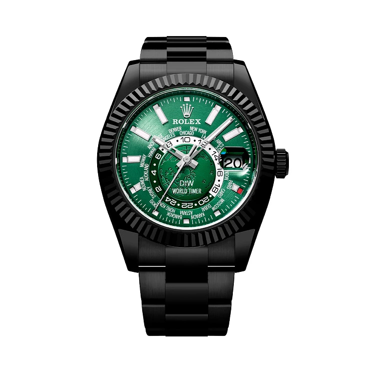 Заказать DiW  Rolex World Timer Black Dlc Green  