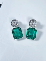 Украшение GRS GemResearch Swisslab  Серьги с изумрудами 9,20/9,46 ct. Vivid Green (Zambia)   