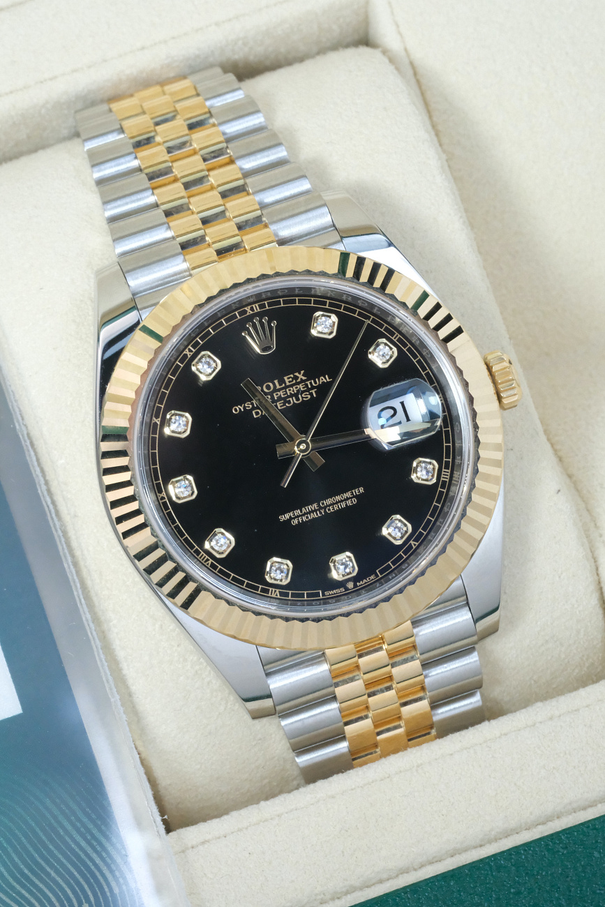 Часы Rolex  Oyster Perpetual Datejust Ii Steel And Yellow Gold Black Dial Diamond Index  126333