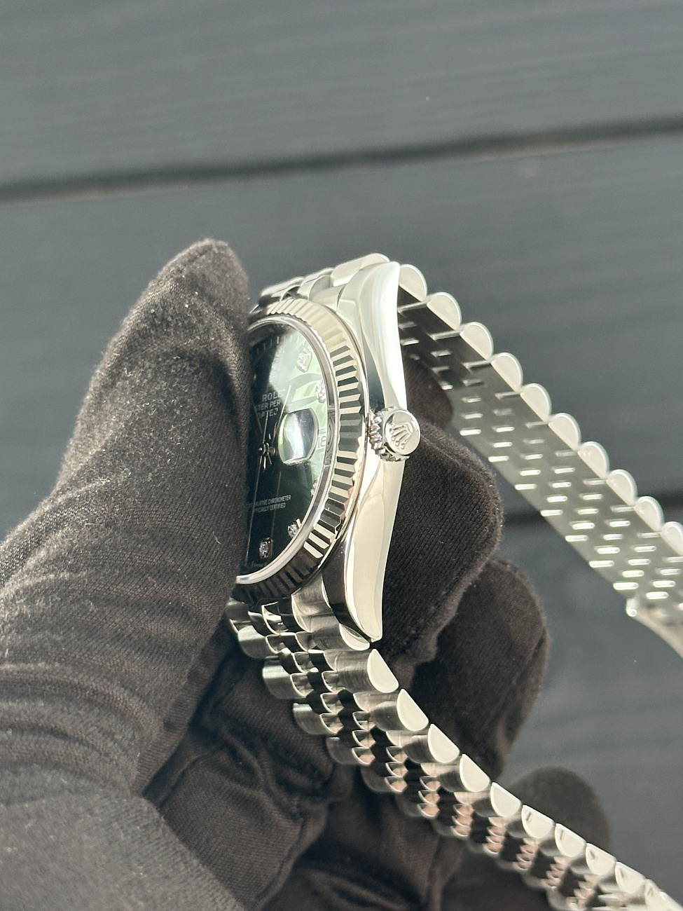 Часы Rolex  Datejust 36 Mm Green Palm Motif Dial With Diamonds  126234