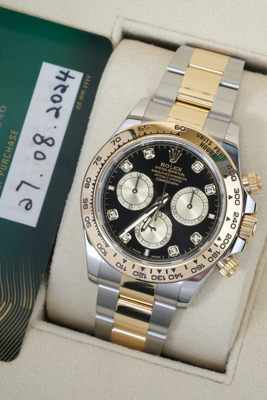 Часы Rolex  Cosmograph Daytona Steel &amp; Yellow Gold Black Dial Diamond Index  126503-0002