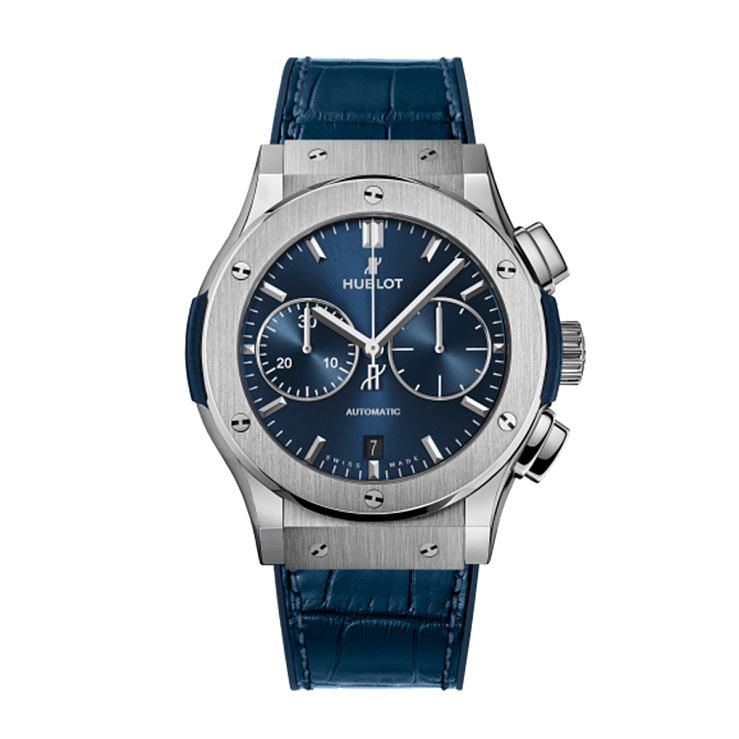 Часы Hublot  Classic Fusion Chronograph Titanium Blue 45 Mm  521.NX.7170.LR