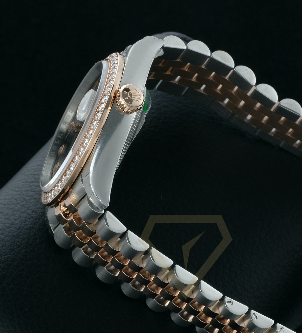 Часы Rolex  Oyster Perpetual Datejust 36 Mm Everose Rolesor Factory Diamonds 2021  126281RBR