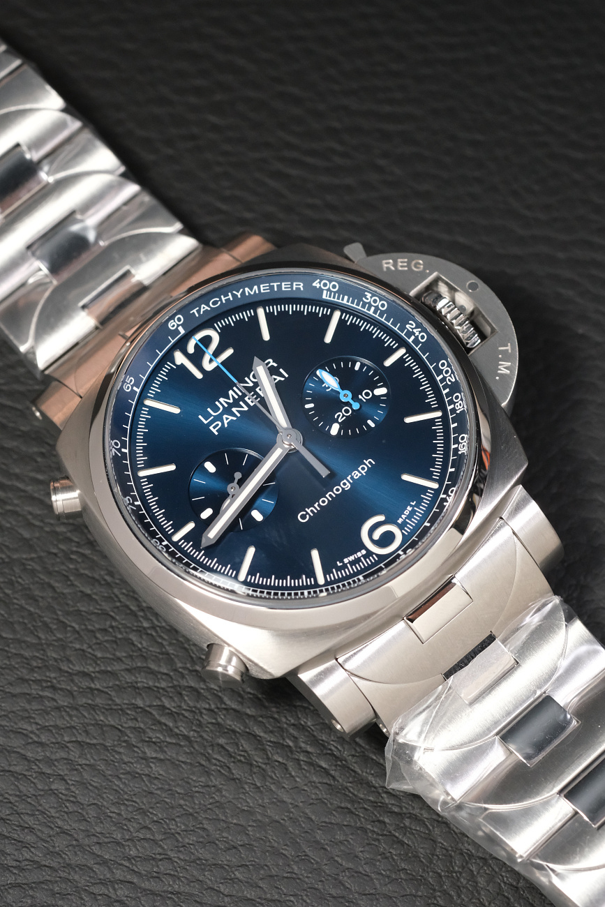 Часы Panerai  Luminor Chrono 44 Mm Blue Dial Steel  PAM01110