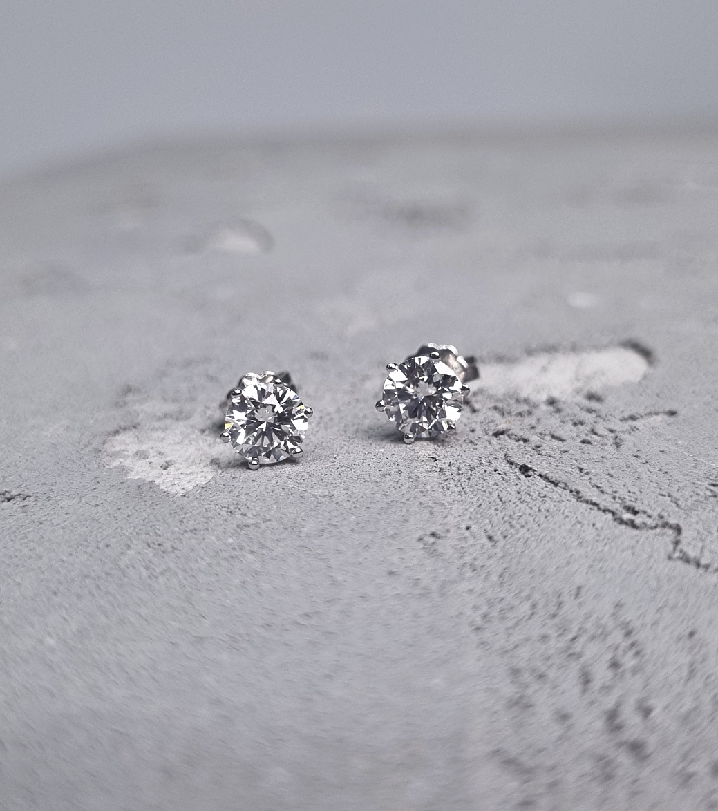 Украшение NO NAME  Серьги С Бриллиантами 1,00/1,01 Ct. F/Si1   