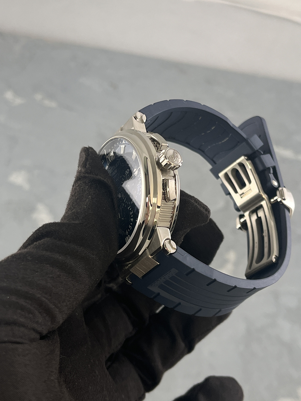 Часы Breguet  Marine Chronograph White Gold Blue Dial  5527BB/Y2/5WV