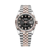 Часы Rolex  Datejust 36Mm Steel And Everose Gold Black Dial Diamonds-020  126231