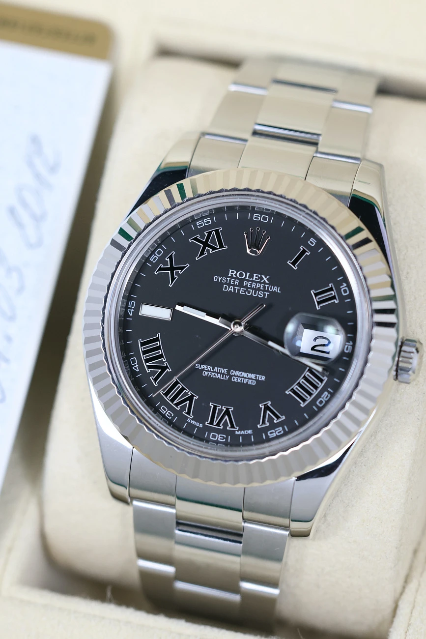 Часы Rolex  Datejust Ii 41Mm Steel And White Gold Black Roman  116334